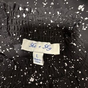 She + Sky Black Dress with White dots.